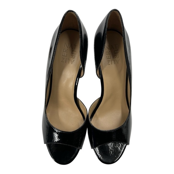 Naturalizer Black Peep-Toe Heels Manmade Material Size 8.5 Preowned Like New - Picture 1 of 9